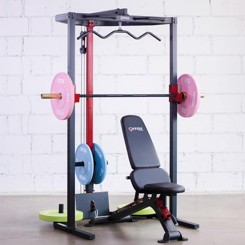 half rack with lat row cable attachment