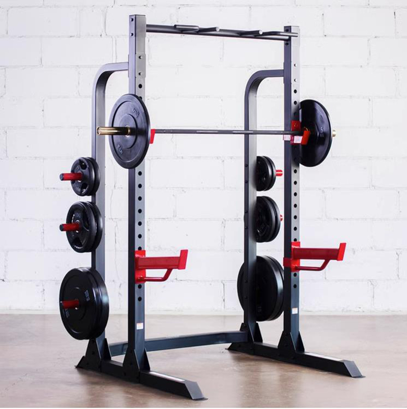 heavy half power rack with spotters and storage
